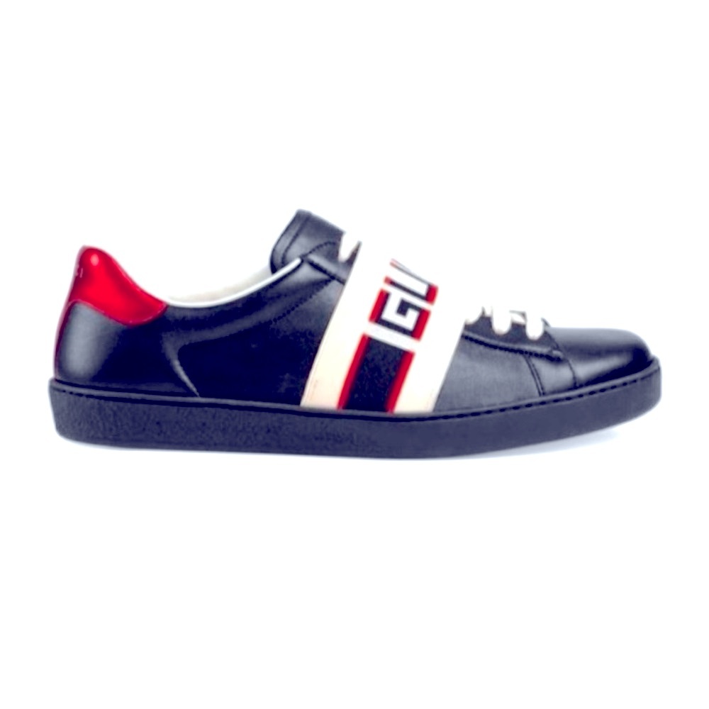 Ace Gucci Stripe Black Sneaker - Picture 2 of 7